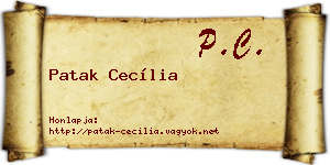 Patak Cecília névjegykártya